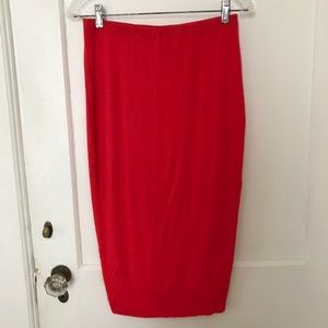 Bright red Vince Camuto midi skirt